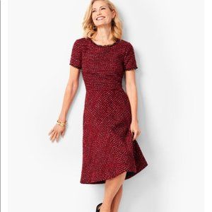 Talbots Burgundy Tweed Midi Dress